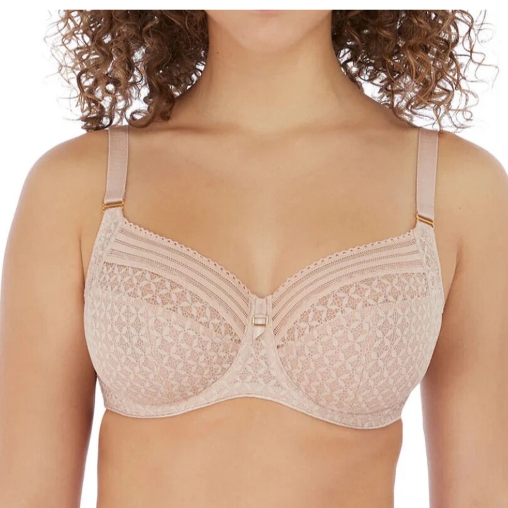 Freya Viva Side Support Bra 34M Tan Sheer Underwire A5641LNB NEW